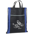 Ruthbag Xander Reusable Non-Woven Drawstring Sportpack Mesh Print Shopping Bag with Letter Pattern