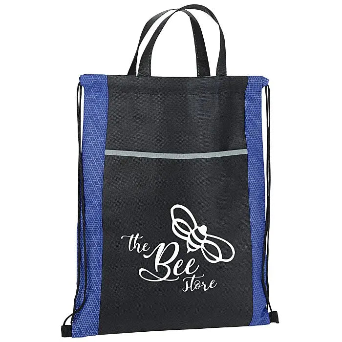 Ruthbag Xander Reusable Non-Woven Drawstring Sportpack Mesh Print Shopping Bag with Letter Pattern