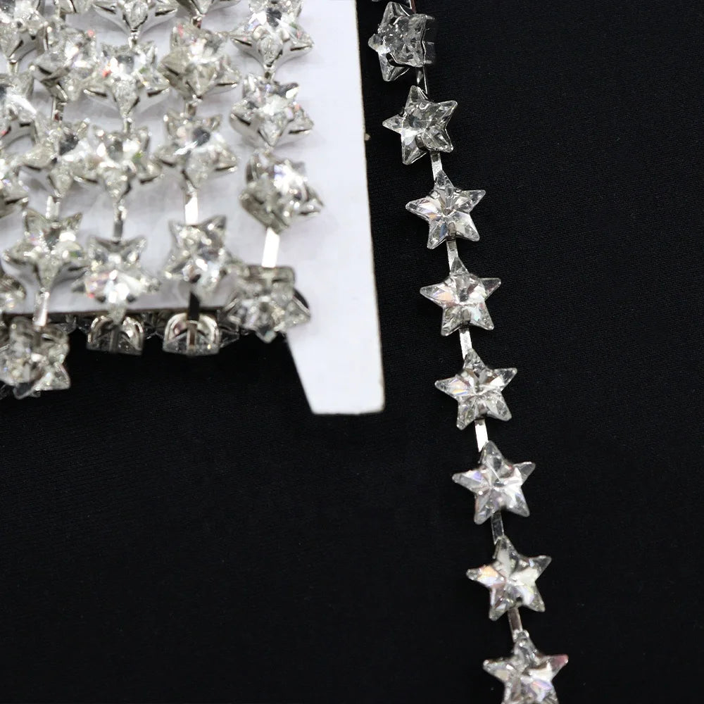D010 Wholesale 10mm Rhinestone Chain for Clothing Rhinestone Strass Crystal Chain Shoe Decoration