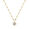 Minimalist Factory Price 18k Gold Classic Choker Jewelry Accessories Stainless Steel Cubic Zircon Pendant Necklace  for Women