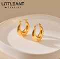 Little Ant Jewelry Big Hoop Earrings Brass 18k Gold Plated Croissant Earrings for Women