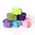 Adjustable D-Ring Pure Cotton Yoga Fitness Stretch Exercise Strap Belt with Custom logo
