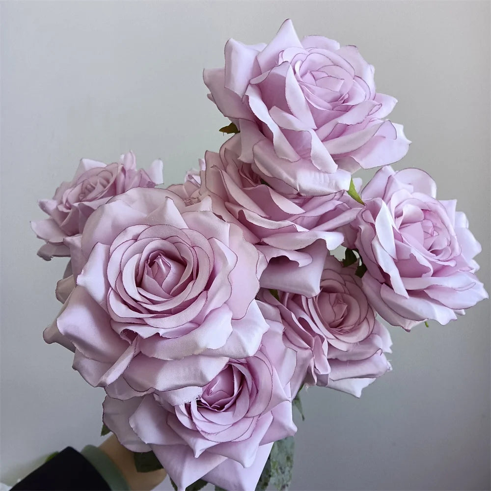 Q-4025 Artificial Diamond Rose Bouquet 9 Heads Rose Flowers Home Wedding Decoration