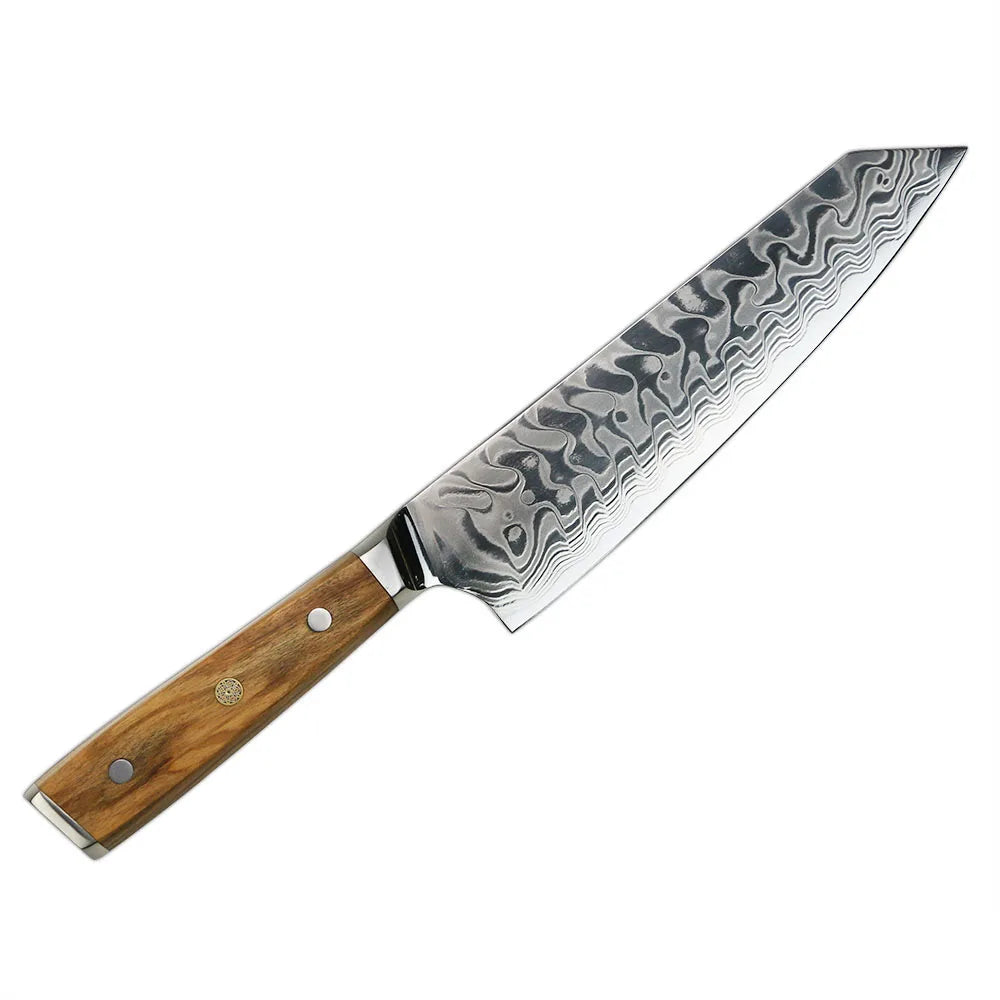 Hot Selling AUS10V Core Core Patten Kiritsuke Knife with Olive Wood