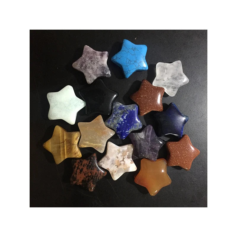 Small Natural Semi Precious Stone Quartz Crystal Star for Necklace
