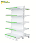 Customized Metallic Double-Sided Epoxy Powder Coated Freestanding Supermarket Gondola Display Shelf for Retail Stores Adjustable