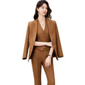 S-4XL Elegant Professional Women's Suit Red Western-Style Three-Piece Set Fashionable Spring Autumn Seasonal Business Attire