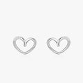 Ailmay Genuine 925 Sterling Silver Simple Romantic Heart Design Stud Earrings for Women Wedding Statement Fine Silver Jewelry