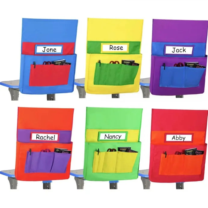 Chairback Buddy Pocket Chart Student Chair Pockets Classroom Chair Back Organizer With Name Tag