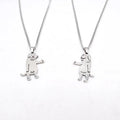Stainless Steel Necklaces Cartoon Cat and Dog Funny Pendant BFF Couple Chain Necklace for Women Men Jewelry Friends Best Gifts