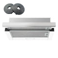 KICHPOWER 60cm Range Hood Built-in Extractor with Recirculation/Ducted Modes 12 M³/min Carbon Filter LED Lighting