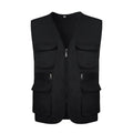 RNSHANGER New Breathable Multi Pocket Zipper Men Vests Custom Logo Work Clothes Men's Sleeveless Workwear Uniform Vest