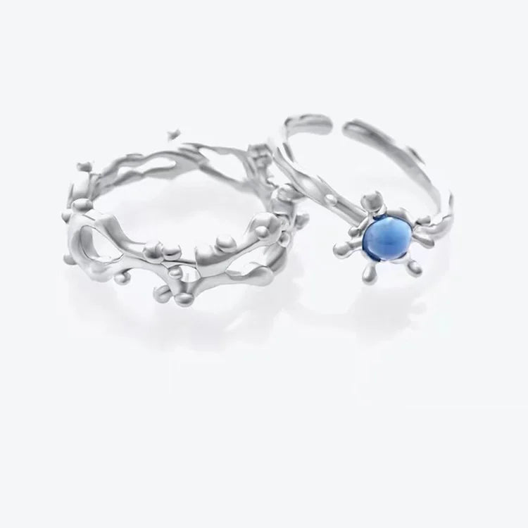 Creative Design Couple Ring for Women Men S925 Silver Plated Wedding Open Adjustable Rings for Him or Her