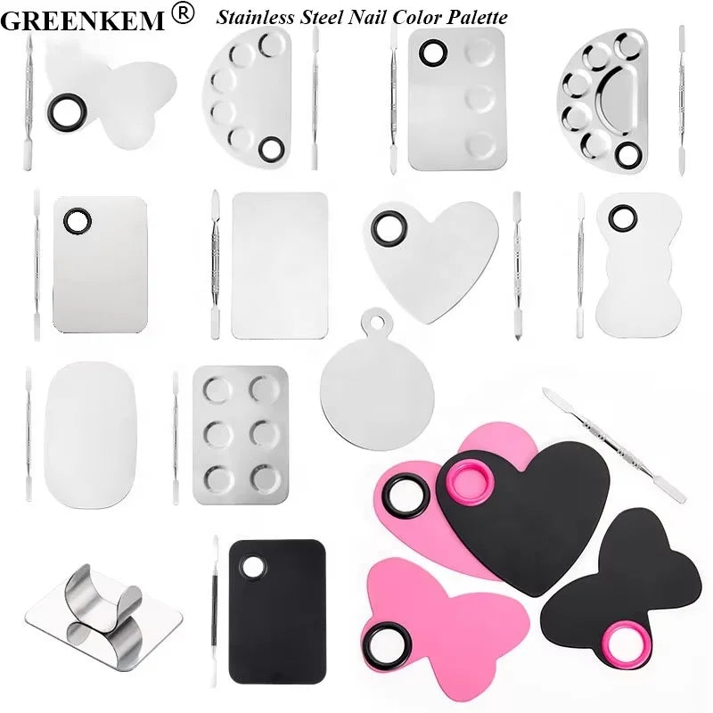 Various Styles Square Butterfly Color Palette Set Including Use Tool Stainless Steel Cosmetic Makeup Palette