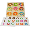 Wooden Toys Montessori  Donut Colorful Cognitive Game Matching  Educational Toy Sorting Game for Kids