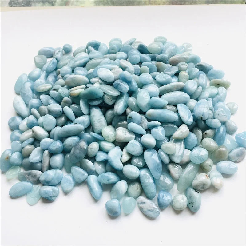 Wholesale Natural Gravel Stone Crystal Blue Aquamarine Tumbled Stone Healing Stone for Decoration