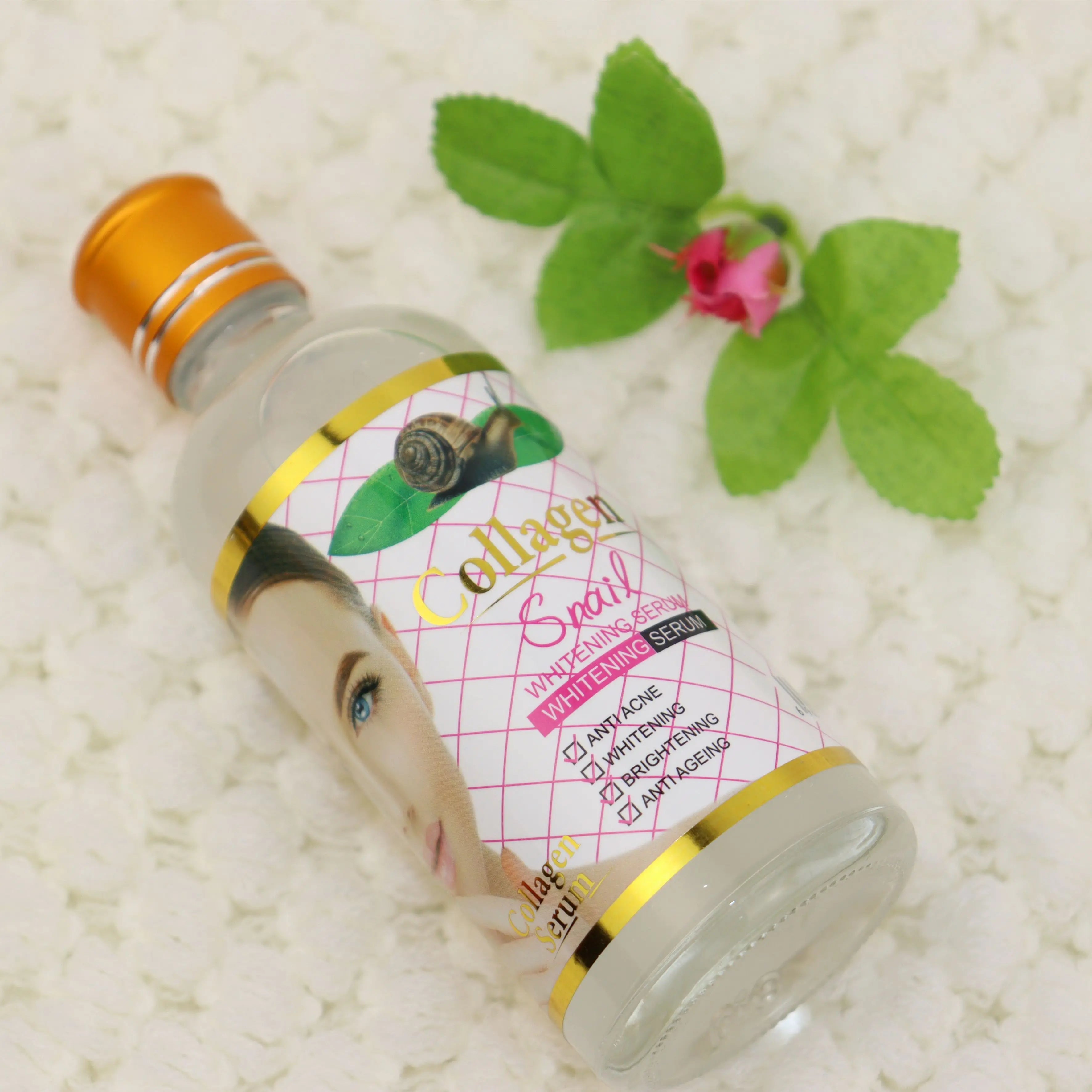 Cosmetics Private Label Best Whitening Anti-Wrinkle Anti-Aging Moisturizing Snail Collagen Gluta Liquid Facial Serum