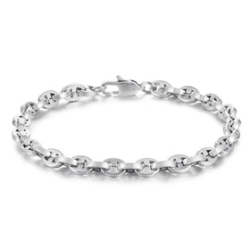 Kalen Vintage Stainless Steel Rectangular/Oval Links 660mm Necklace&210mm Bracelet Jewelry Set