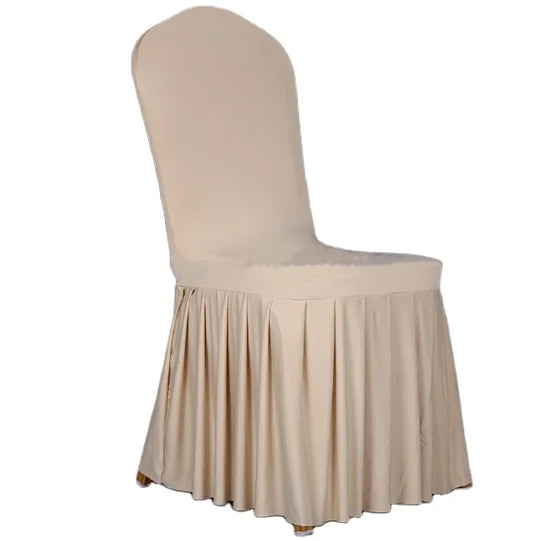 Stretch Durable Reusable Spandex/Polyester Chair Cover with Skirting for Banquet Party Wedding Events-Customizable Size MegaBDM
