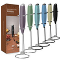Latte Foam Handheld Cordless Electric Milk Frother Professional Coffee Mixer Blender Aluminum Alloy Coffee Maker 2 AA Battery