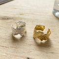 Hotsale 925 Sterling Silver Ring Filled Irregular Fold Texture Lava Finger Rings