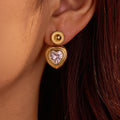 Valentine's Day Gifts Jewelry White Zircon Heart Drop Earrings Gold Plated Stainless Steel Earrings Fashion  Jewelry for Women