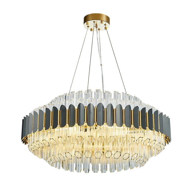 Living Room Crystal Chandeliers Led Light Ac110 220V Lustre Hang Lamp Modern Pendant Lighting Fixtures