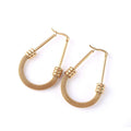 Hot Sale Stainless Steel Fancy Hoop Jewelry Gold Earring Spring U Clip on Earrings Hollow Water Drop Earrings for Woman