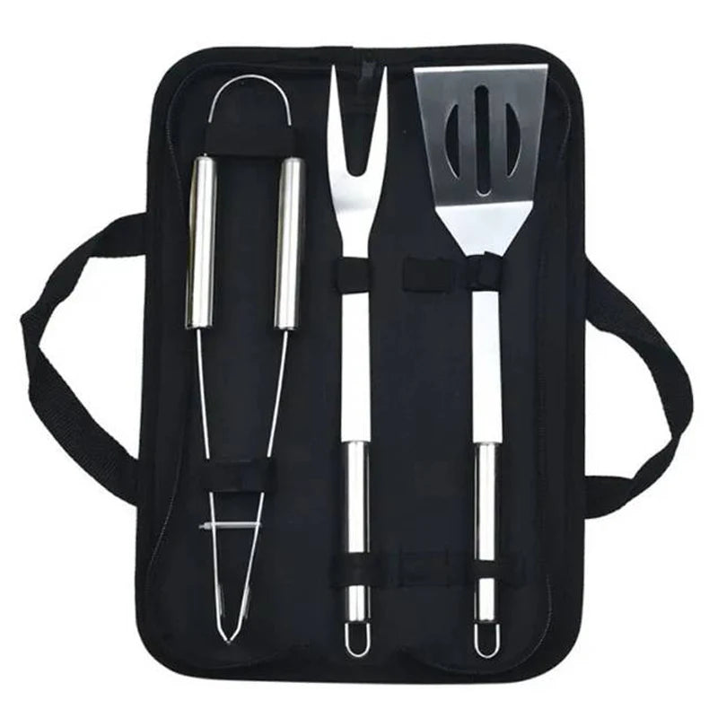 BBQ Accessories Stainless Steel BBQ Utensils Set 3pcs Barbecue Grill Utensils Set With Oxford Bag