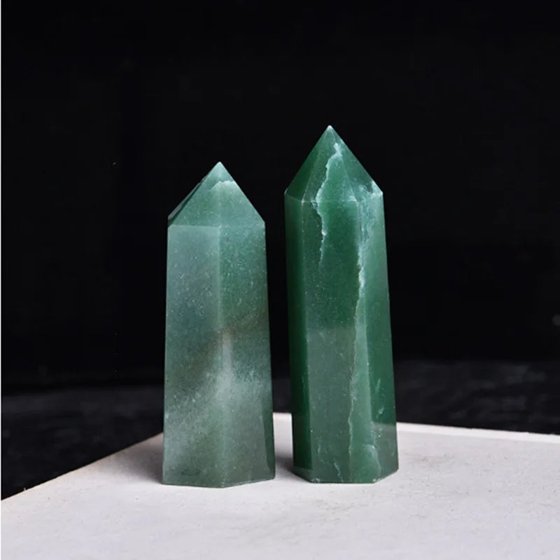 Diy Factory Direct Supply Gemstone Point Pendants Green Gemstone Crystal Point Wand Healing Points