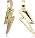 DUYIZHAO Hip Hop Pendant Iced Out CZ Lightning Pendant Hip Hop Brass Micro Inlaid Zircon Jewelry With 3mm 24inches Rope Chain