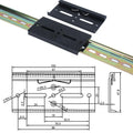 Aluminum Alloy 100mm Wide Solid State Relay Guide Rail Buckle Snap Hook Type Clip