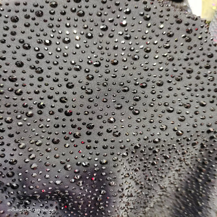Rhinestones Black Spandex Fabric Sewing Strass  Crystal Glass Mesh Hotfix Rhinestone for Garment Fabric