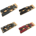 Suspender Adjusters Elastic Strap Set for Men Male Logo Red Green Fashion Polyester Y-Shape Adult Men Suspenders