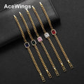 BB137 5 Colors Stone Stainless Steel Link Chain Bracelet Hip Hop for Men and Women