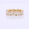Custom Classic Moissanite Wedding 3g 14k Yellow Gold 3 Prong Full Setting D VVS Pear Cut 3*4mm Eternity Ring