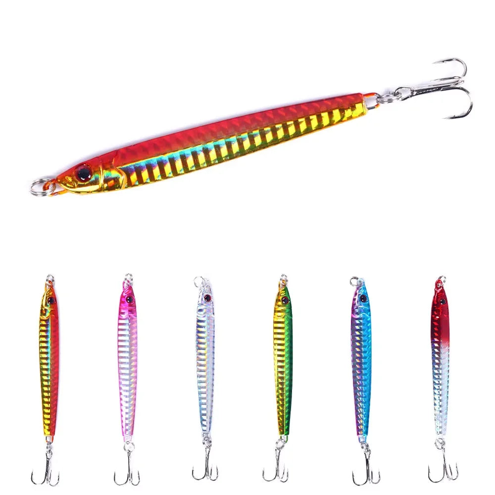 Wholesale LB042/LB043/LB044 30g 40g 60g Artificial Metal Jig Baits Long Casting Sinking Lead Jigging Fishing Lures