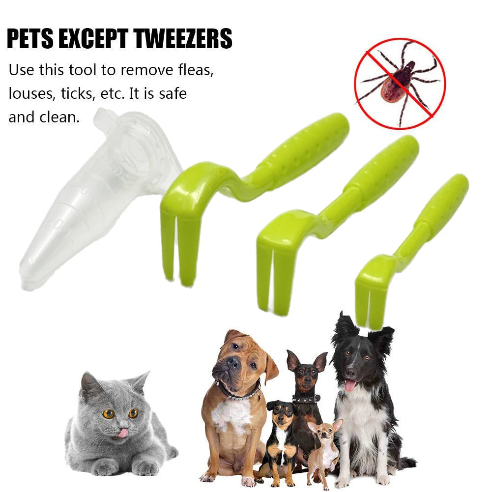 Dual Teeth Portable Tick Twister for Cats Dogs Flea Clip Mites Twist Hook Remover Customizable Logo for Pets' Tick Removal