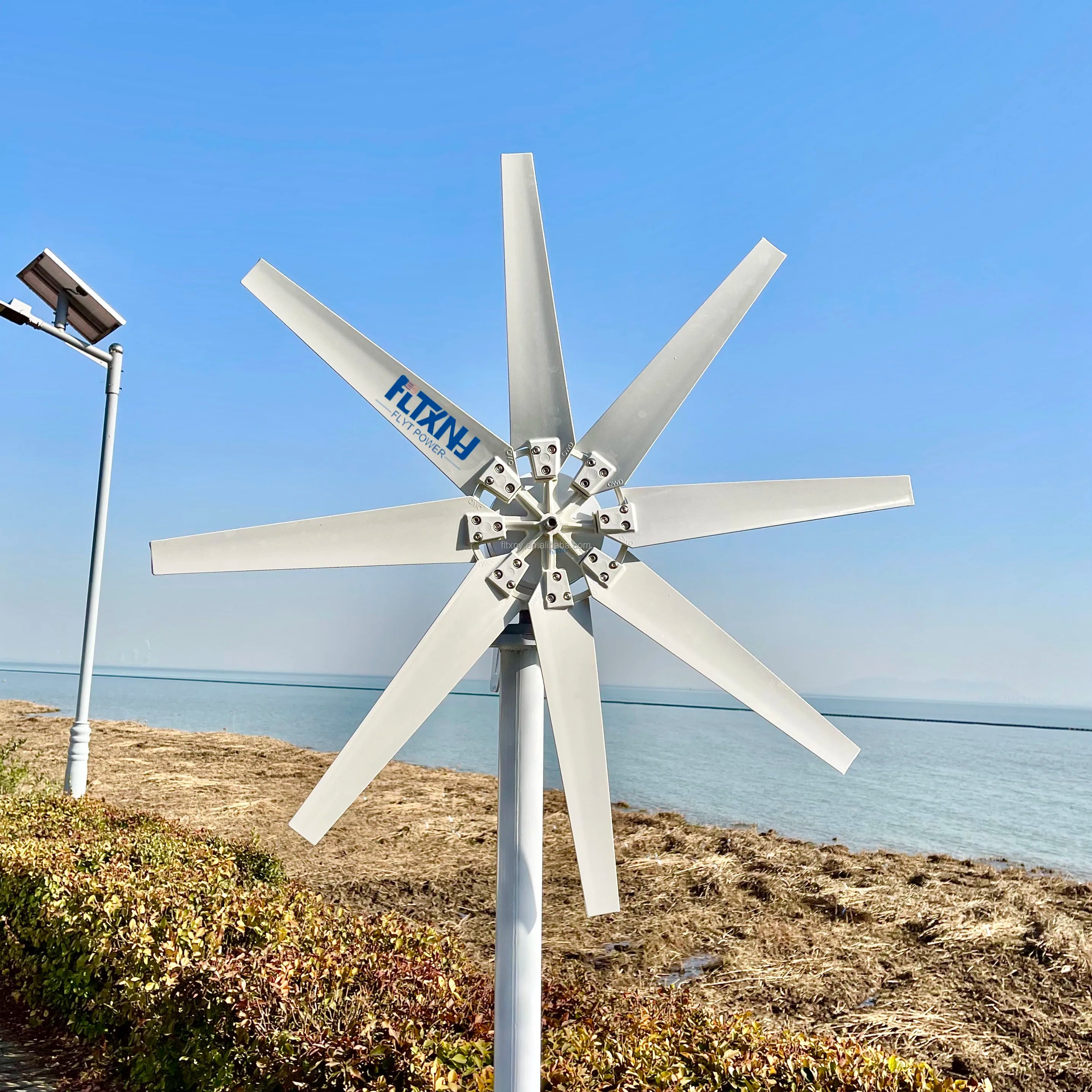 Hot Sale 1kw 1000w Solar and Wind Turbine Hybrid System Solar Vertical Axis Wind Power Generator for Home Use Windkraftanlage