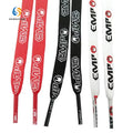 Wholesale Custom 9mm Digital Printed Flat Polyester Shoelaces Black White Fashion 110cm for Casual Sneakers