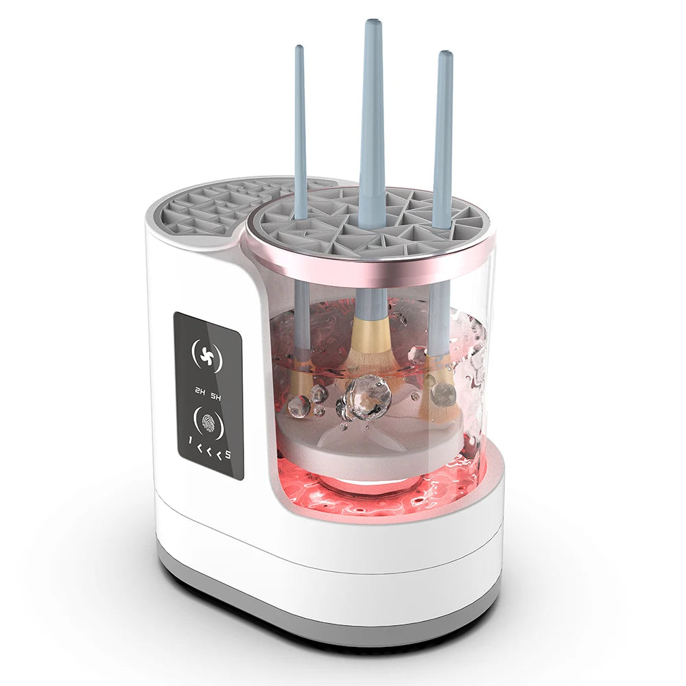 3 in 1 Electric Makeup Brush Cleaner Machine with Makeup Brush Dryer-Holder-Portable Automatic USB Cosmetic Brushes Cleaner Tool