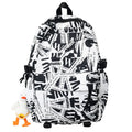 Graffiti Pattern Waterproof Wear-Resistant Fashion Backpack for Male Female Students Zipper Polyester for School Campus Use