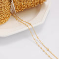 Brass 18K Gold Plated Necklace with Name Gold Chain Used for Party Necklace Chain with Golden 1.0mm 1.5mm Beads Gold 18k Chain