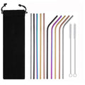 Hot Selling High Quality Portable Stainless Steel Tumbler Cup Set Colorful Drinking Straws Cleaning Brush Drinkware Accessories