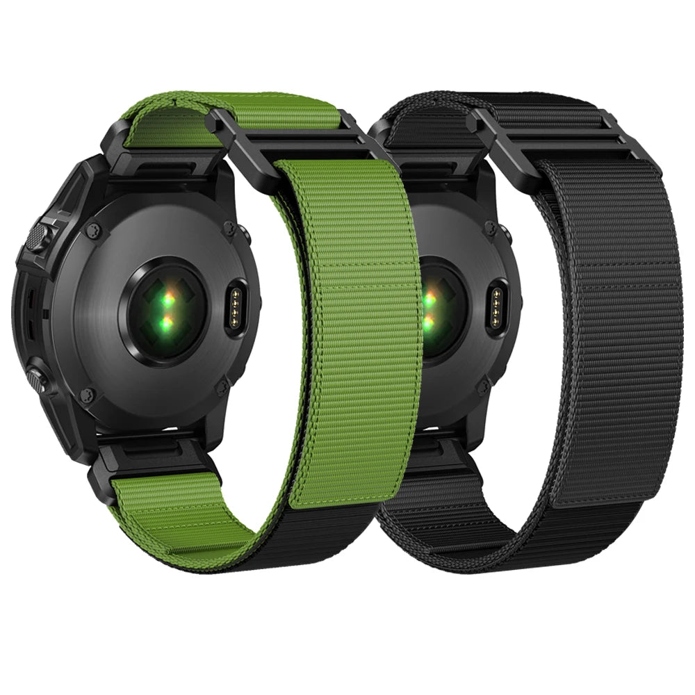 Eraysun 22mm 26mm Replacement Nylon Strap for Garmin Fenix Breathable Adjustable Sport Elastic Nylon Solo Watch Band