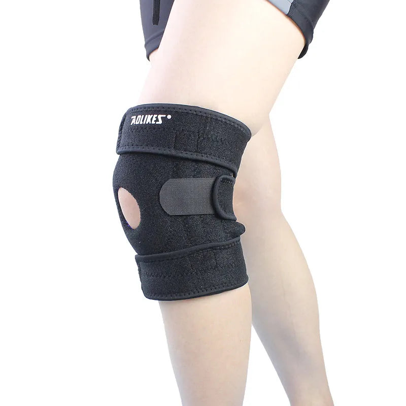 Aolikes Silicone Padded Knee Brace With Spring Support Elastic Anti-slip Patella Compression Band 7912B