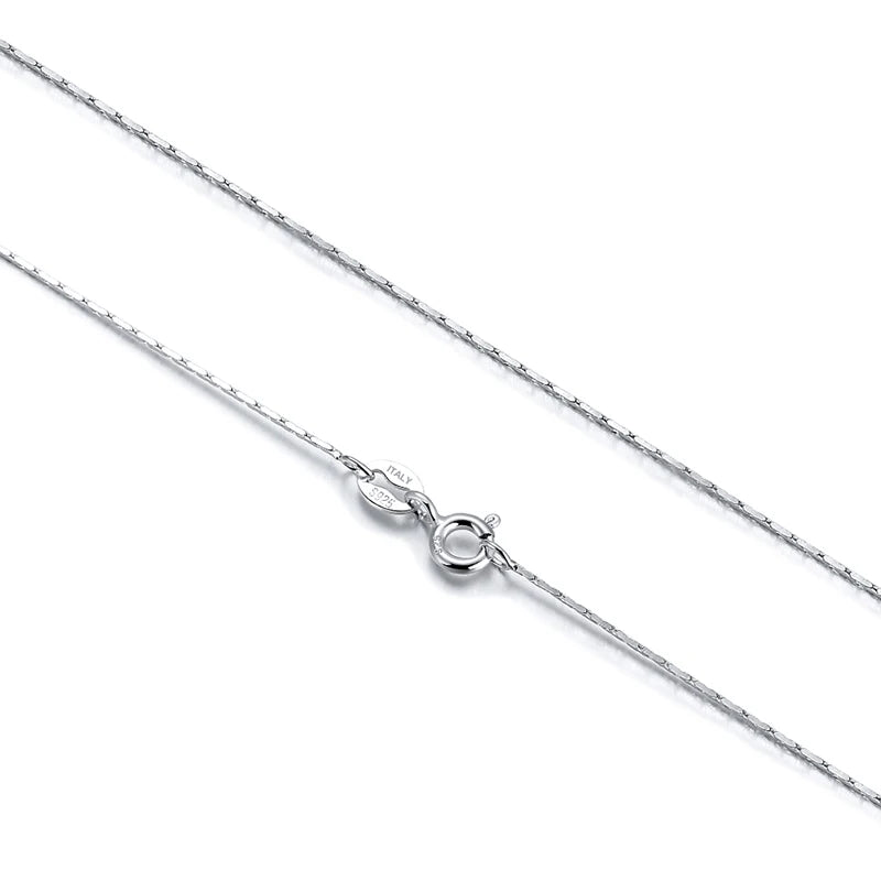Promo Custom S925 Sterling Silver Trendy Link Chain Necklace with Star Zodiac Sign Rhodium Plated 0.6mm for Women