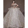 New Modern Beaded Wedding Dresses Bridal Gown Off Shoulder Latest Wedding Gowns