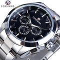Forsining Mechanical Watch Men Luxury Stainless Steel Waterproof Multifunction Automatic Watches Mens Business Wristwatches