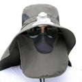 Charging Fan UPF 50+Wide Brim Sun Hat Men's Breathable Neck Protect Hiking Fishing Sun Hat Safari Outdoor Russian Boonie Hat